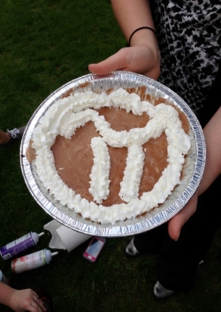 Pie decorated with the symbol pi